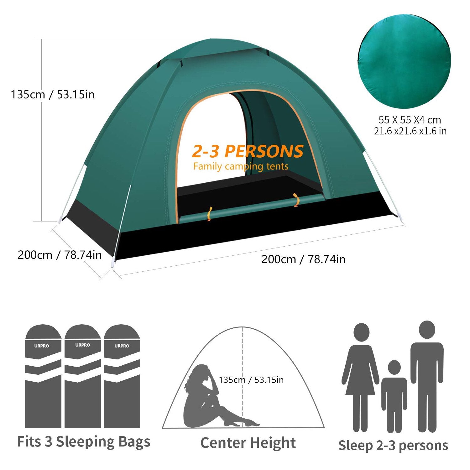 Beiou 2 Person Instant Automatic Pop up Camping Tent，  Waterproof Windproof and UV Protection， Lightweight Outdoor Tent for Backpacking， Hiking， or Beach