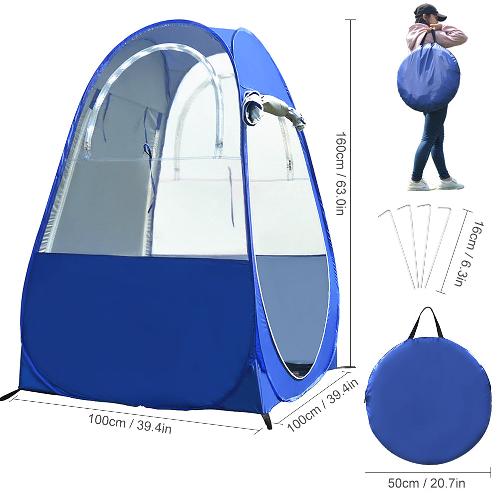 Portable Outdoor Fishing Tent -protection Tent Pop Up Single Tent Automatic Instant Tent Rain Shading Tent Windows and Doors on Both Sides for Outdoor Camping Hiking Beach with Carry Bag