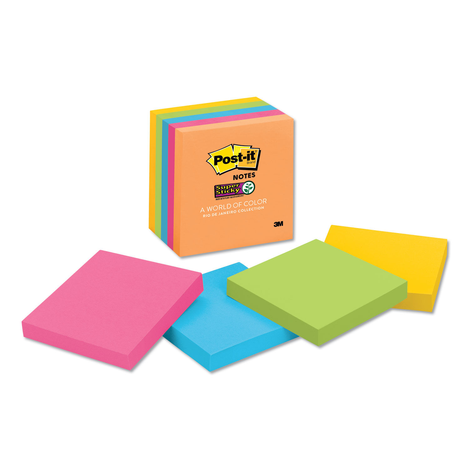Pads in Energy Boost Collection Colors by Post-itandreg; Notes Super Sticky MMM6545SSUC