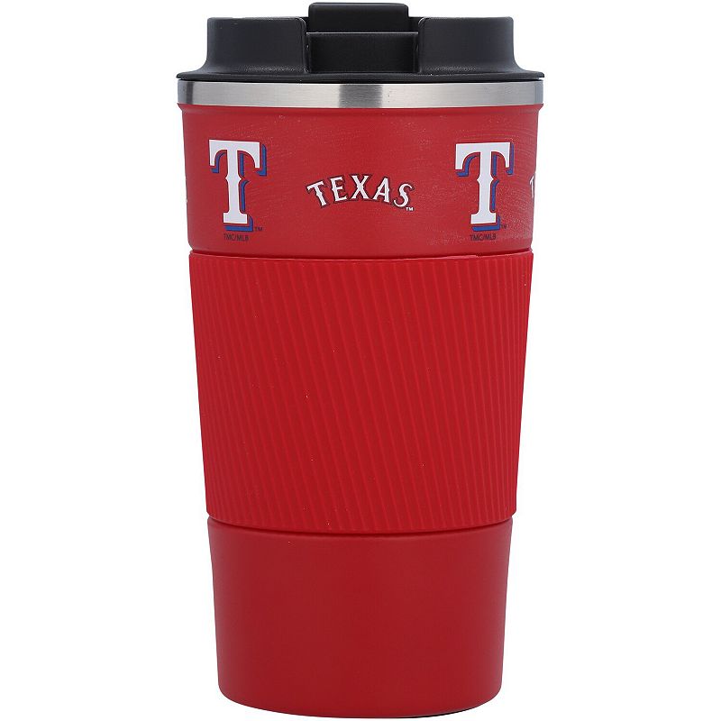 Texas Rangers 18oz Coffee Tumbler with Silicone Grip