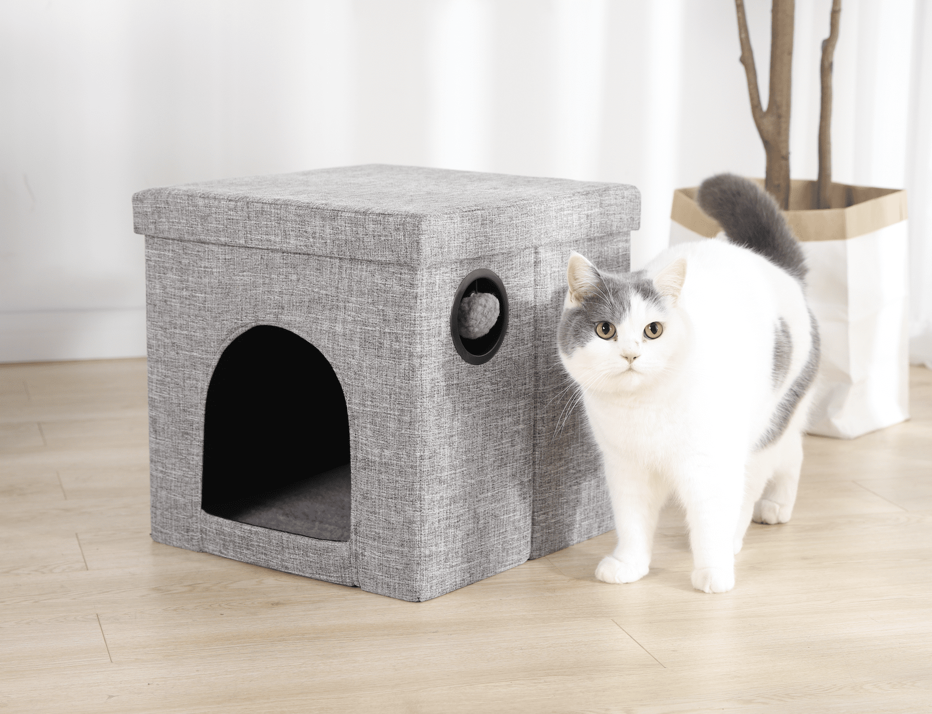 Vibrant Life Small Cat Cube Condo， Gray， 15