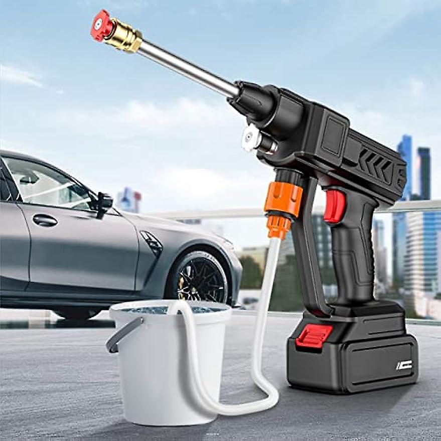 Cordless Portable Pressure Washer， 6 In 1 Nozzle Electric High Power Washer 2 Rechargeable Battery Powered， Handheld Power Cleaner Water Gun For Car D