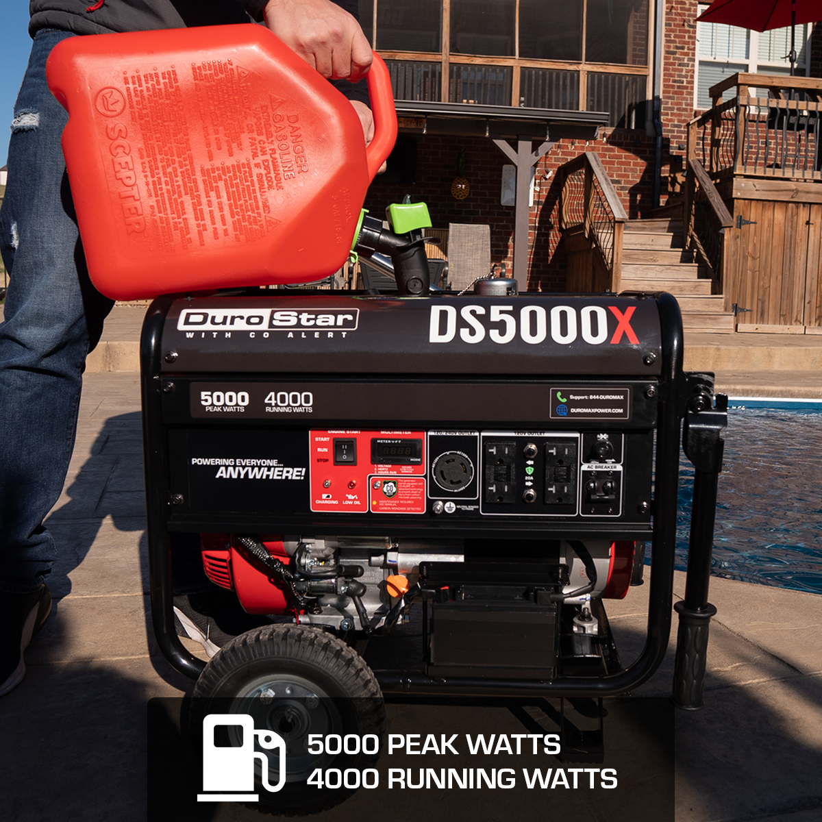 5,000 Watt Gasoline Portable Generator w/ CO Alert