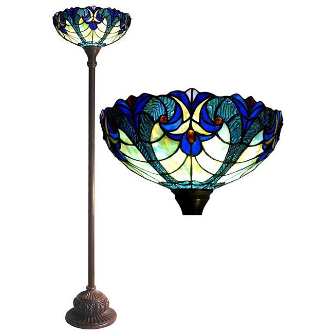 -style Victorian Torchiere Bronze Finish Floor Lamp