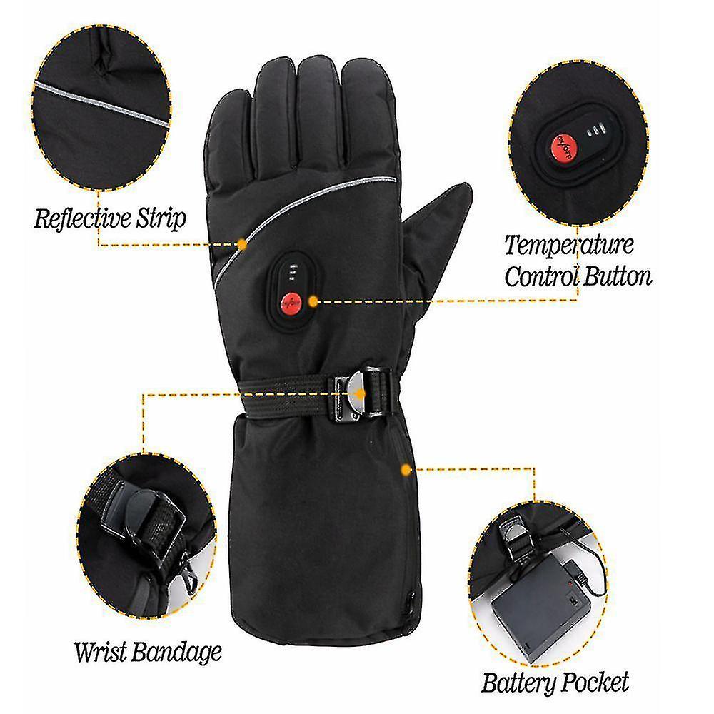 Heated Gloves Men Ladies， Electric Heated Gloves， Rechargeable Winter Hand Warmers For Skiing， Cycli