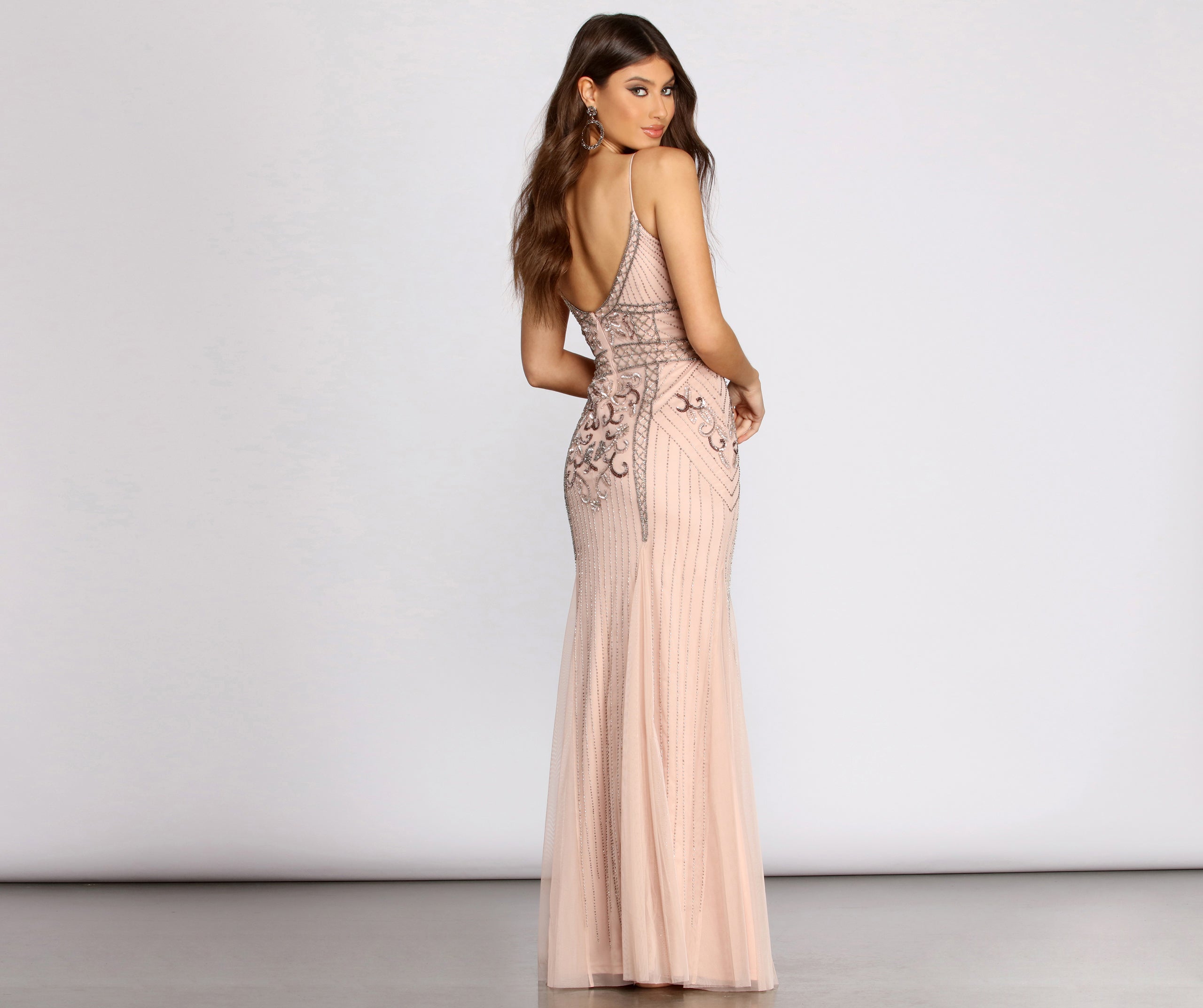 Arianna Formal Beaded Sleeveless Dress