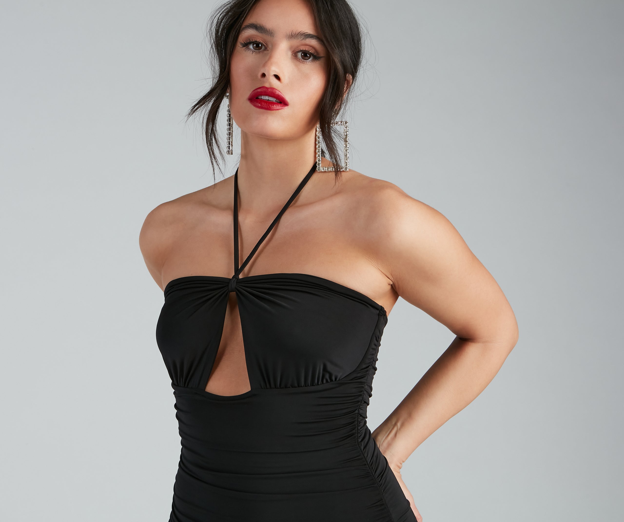 Infinite Love Ruched Halter Dress