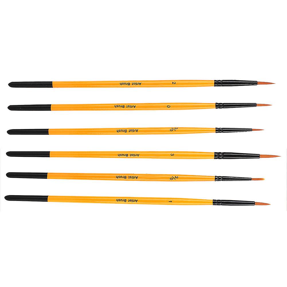 6pcs/set Nylon Hair Paint Brush Tool For Art School Watercolor Acrylic Painting Supplies