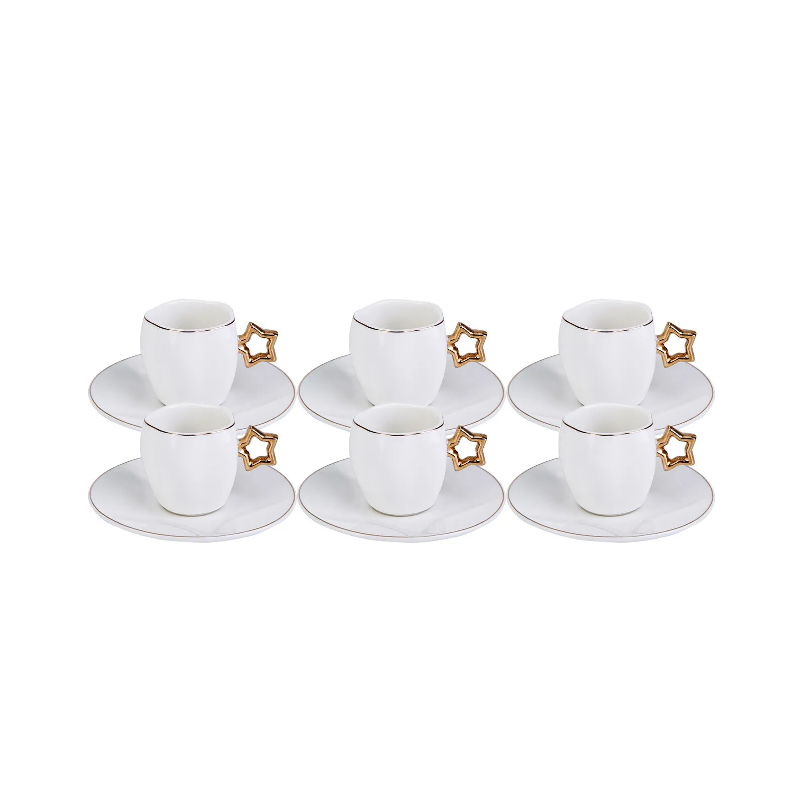 Karaca Star Set Of 6 Coffee Cups 153.03.07.8726