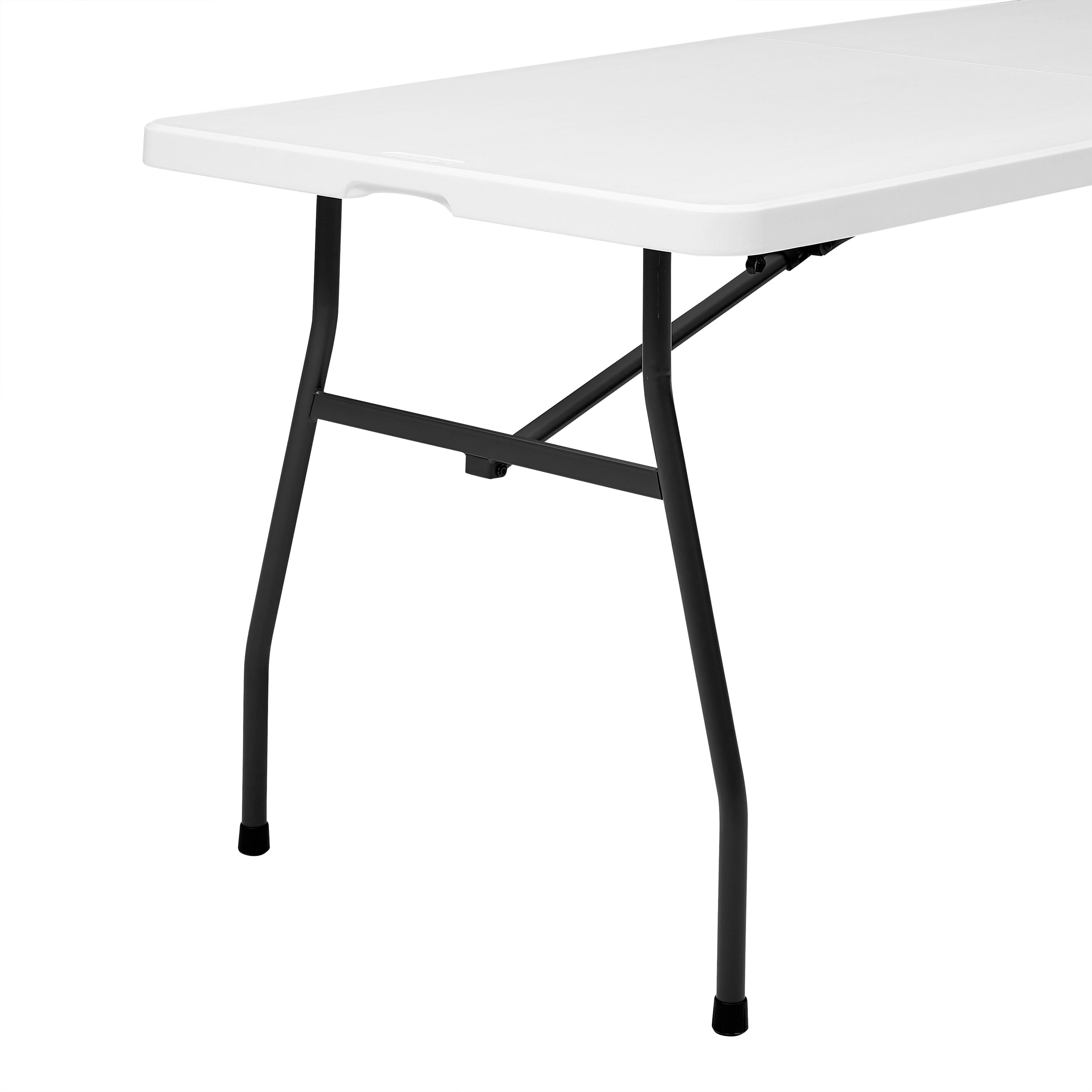 Mainstays 6 Foot Fold-in-Half Table, White Granite