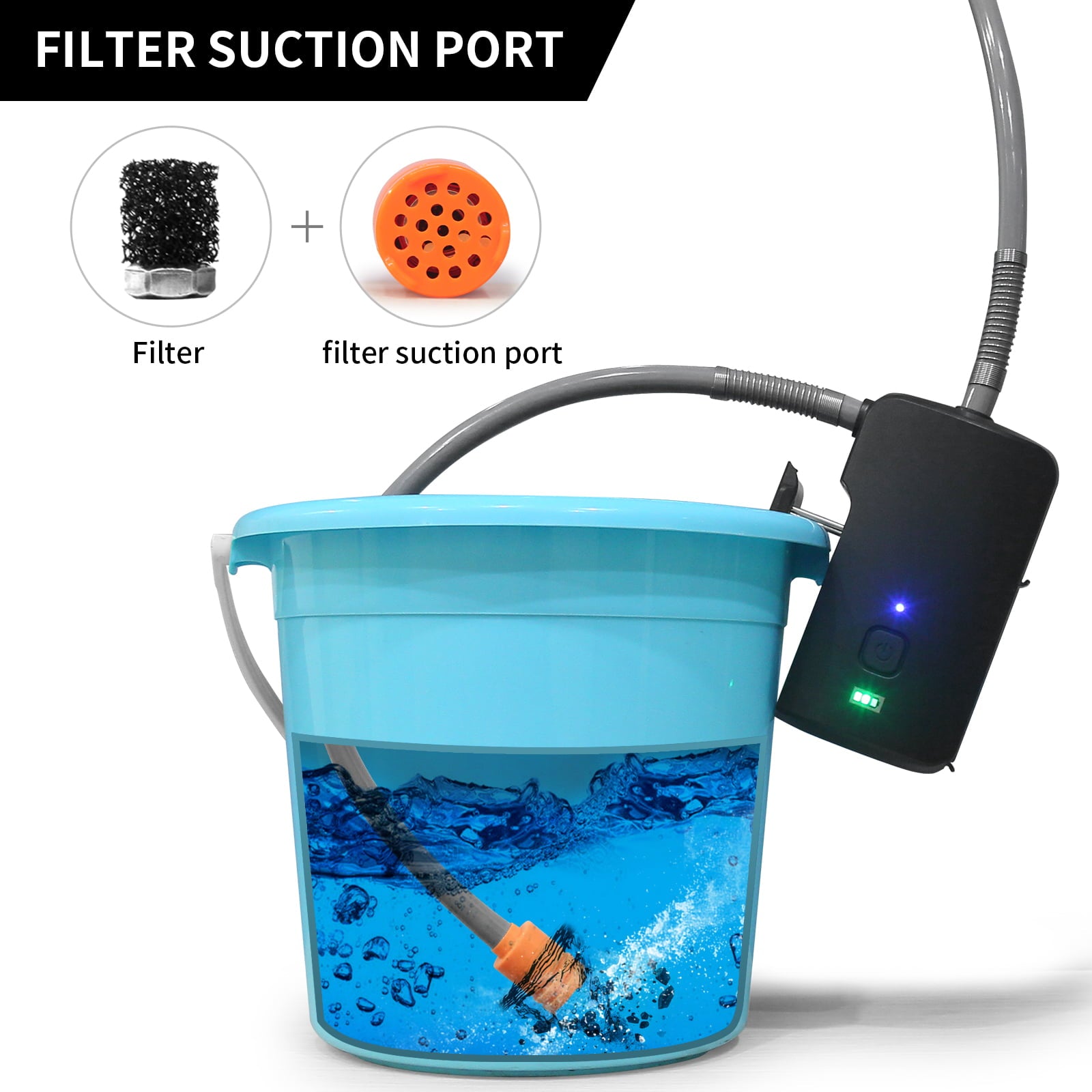 Portable Outdoor Shower, 2 Flow Modes, Removable Rechargeable Battery 4400 mAh with LED Light, Battery Powered Shower Pump for Hiking/Backpacking, Camping, Travel, Beach, Pets, Watering Flowers
