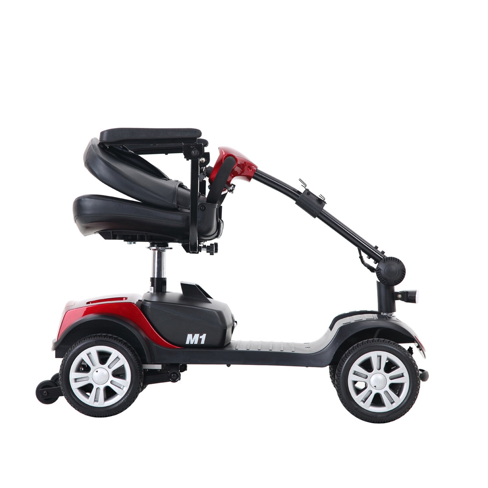 MASBEKTE 300W Electric Compact Travel Mobility Scooter with 4 Wheels for Elderly Senior, Red