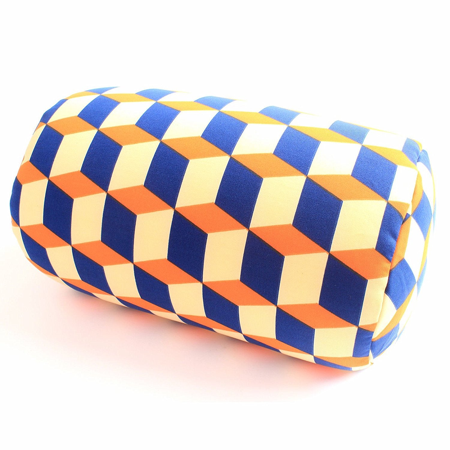 Bookishbunny Micro bead Roll Bed Chair Car Cushion Neck Head Soft Support Back Pillow Blue Orange Diamond