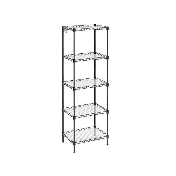 Bathroom Shelf， Storage Rack for Small Space， Total Load Capacity 220 lb， 11.8 x 11.8 x 48.6 Inches， with 5 PP Sheets - - 35302280