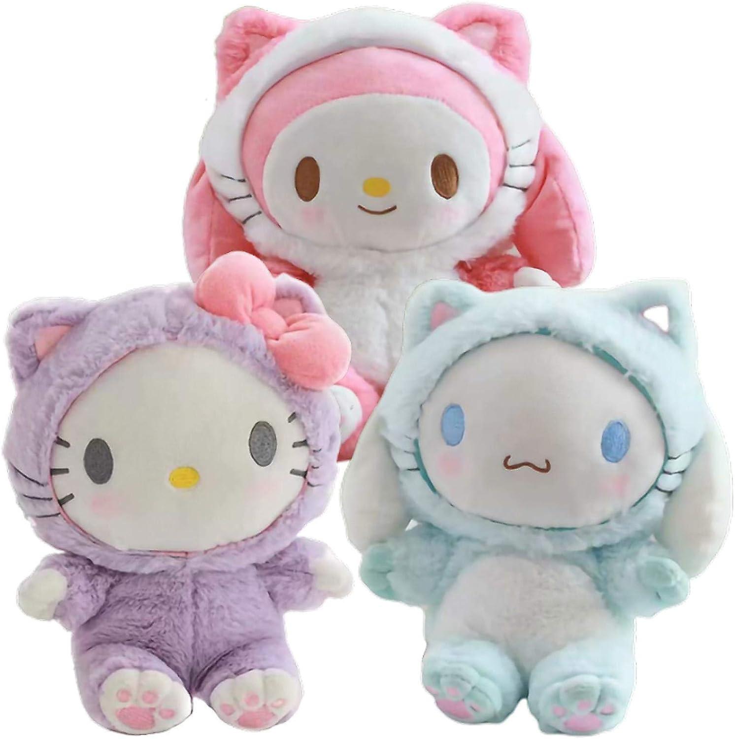 25 Cm My Melody Cinnamorol Kitty Soft Stuffed Plush Dolls Cute Anime Kawali Dogs Cats Decorate Bags Adult Kids Toys Girls Gift C C -