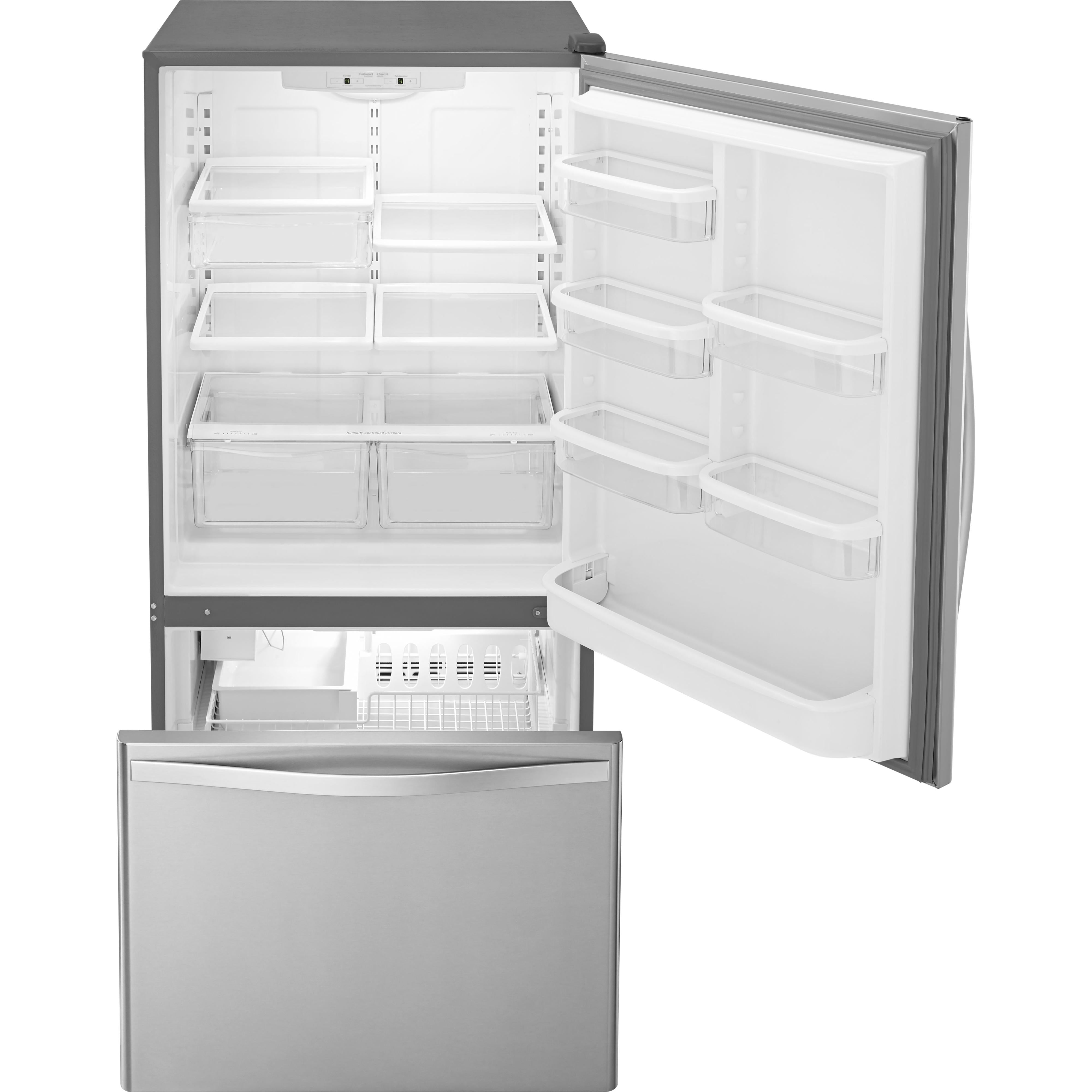 33-inch, 22 cu. ft. Bottom Freezer Refrigerator with Icemaker WRB322DMBM