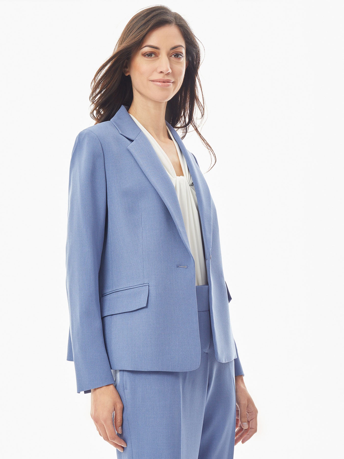 Stretch Notched Collar Crepe Jacket