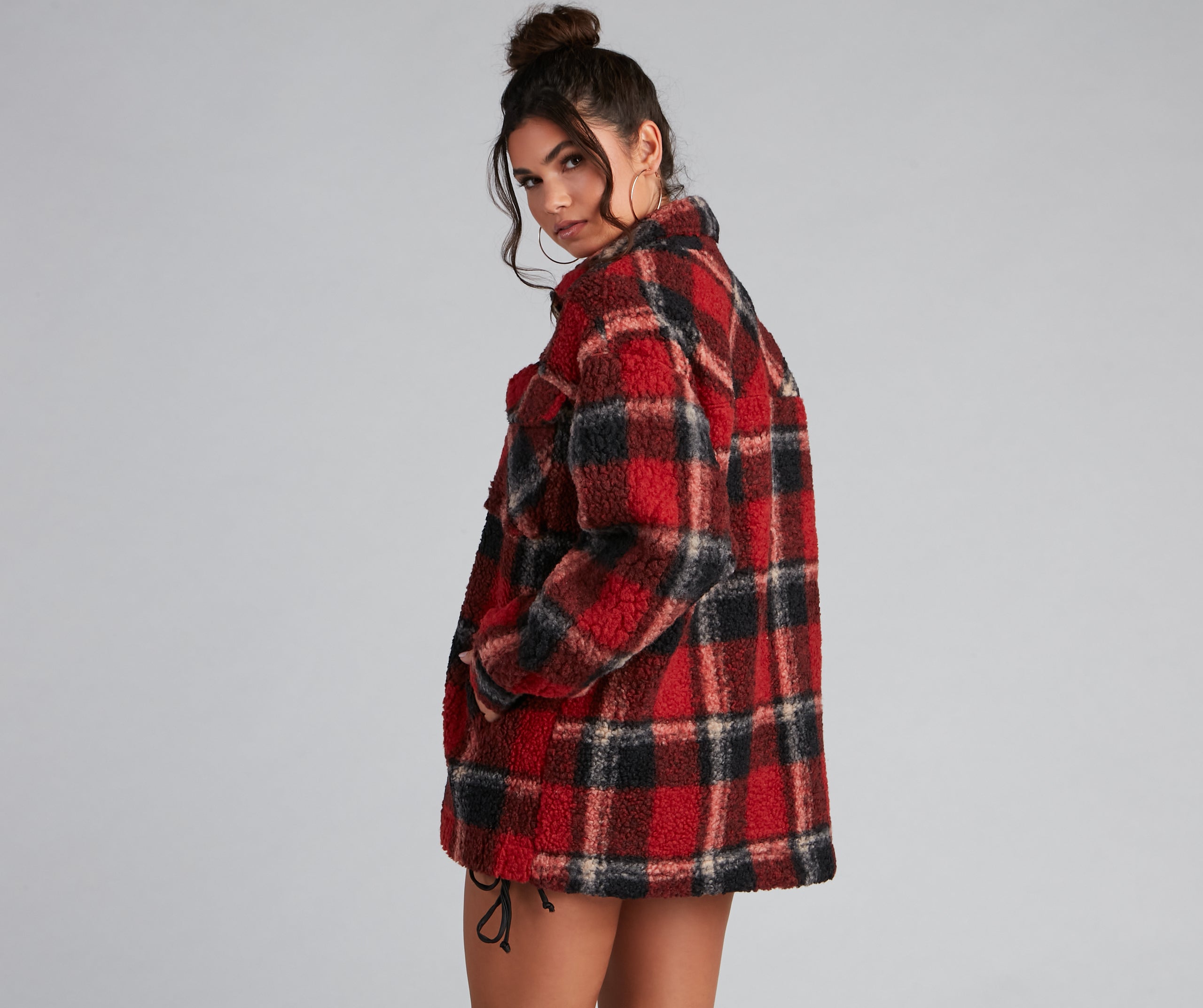 Cozy Layers Plaid Sherpa Shacket