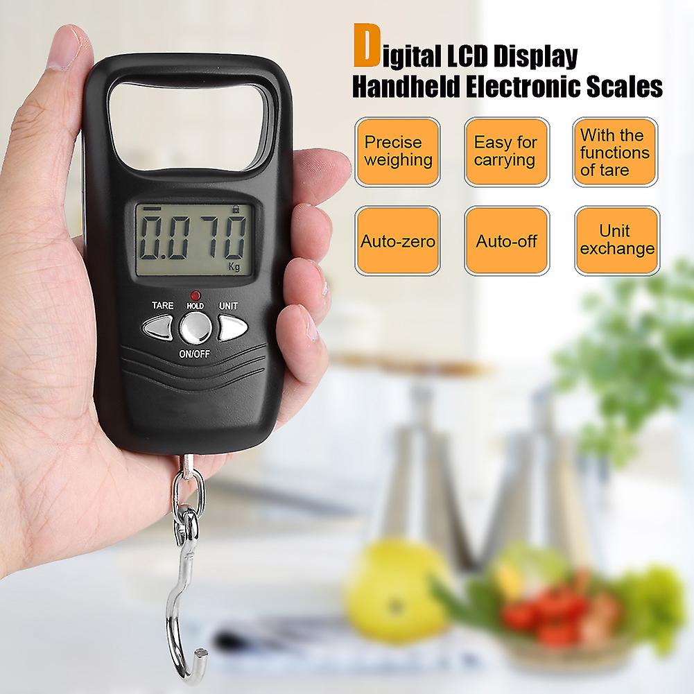Weiheng 50kg Lcd Digital Hanging Luggage Electronic Pocket Hook Scale With Backlight (black)