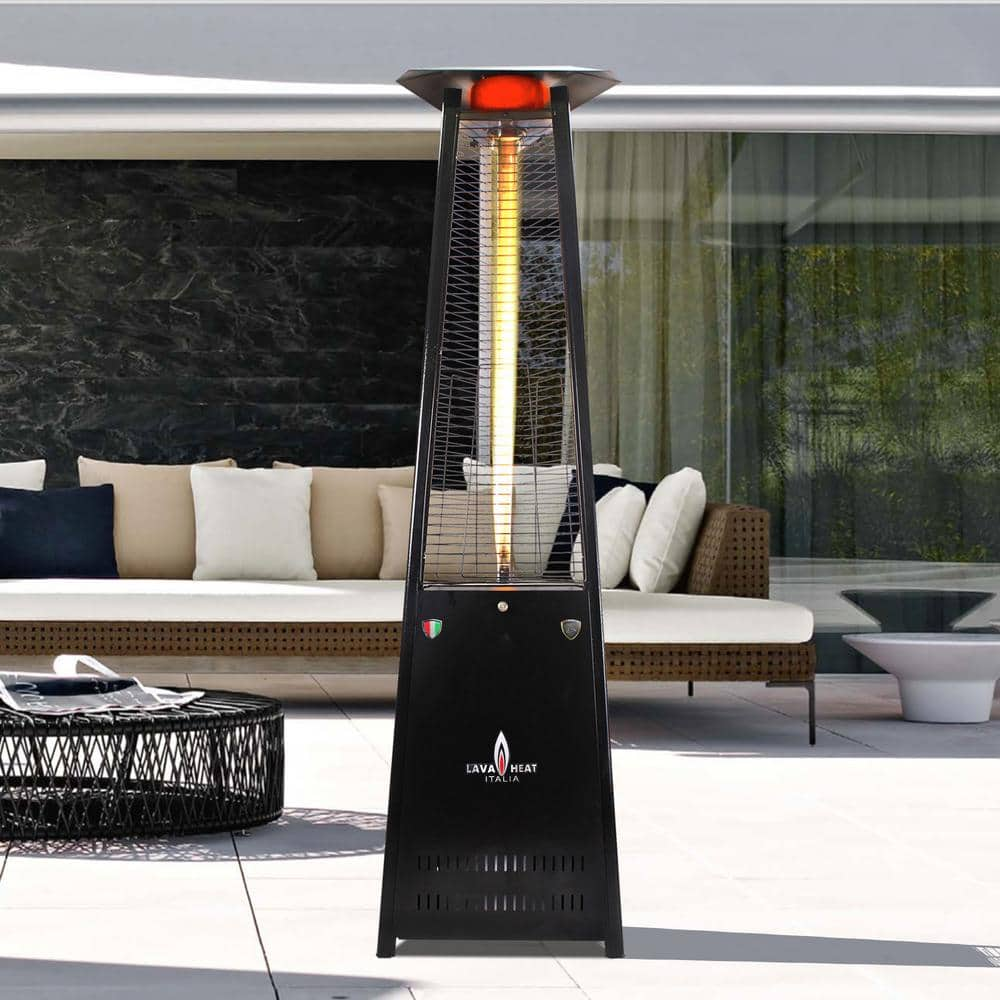 Lava Heat Italia Lavalite KD 56,000 BTU 8 ft. Hammered Black Propane Patio Heater AL8MPBLK