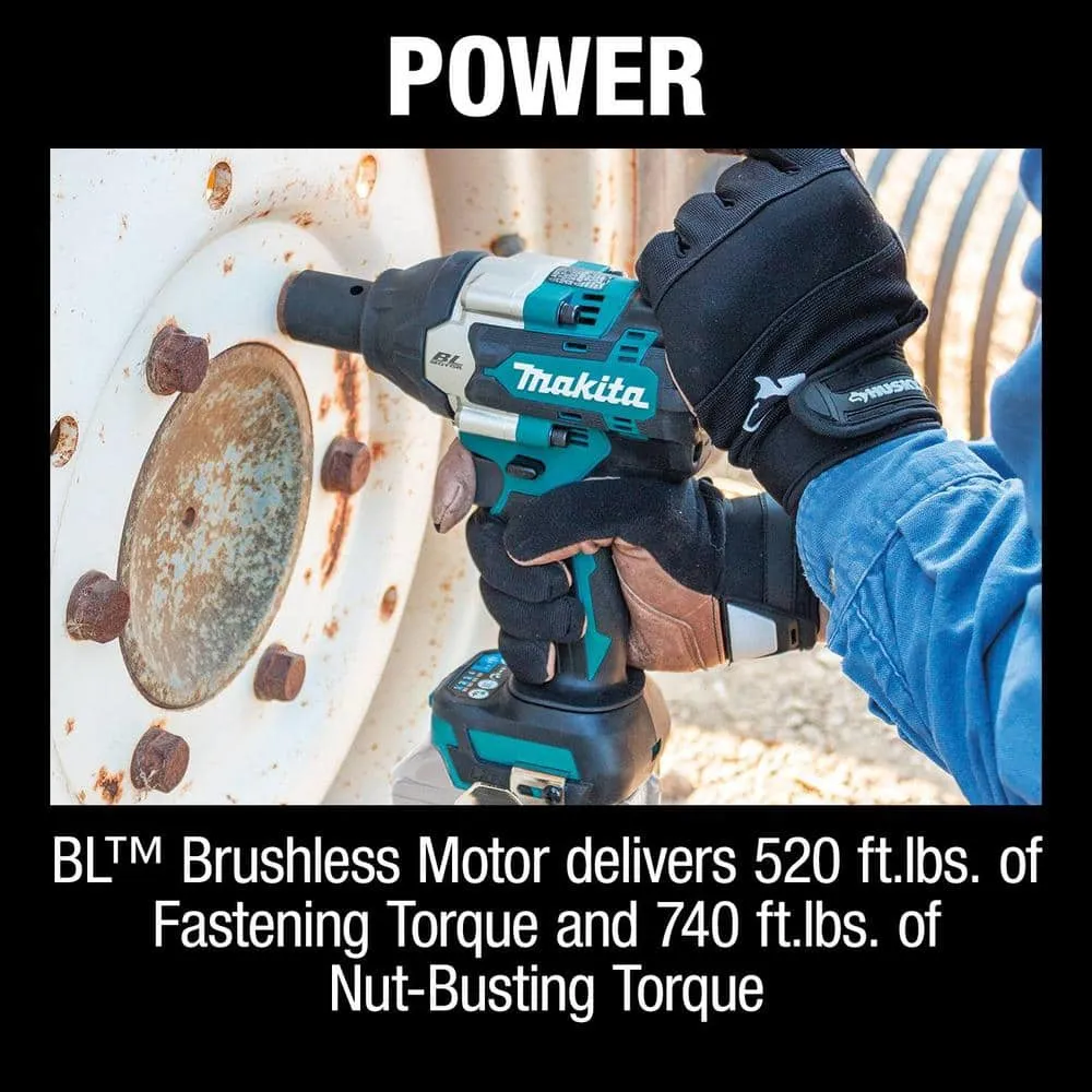 Makita 18V LXT Lithium-Ion Brushless Cordless 4-Speed Mid-Torque 1/2 in. Impact Wrench w/ Detent Anvil (Tool Only) XWT18Z