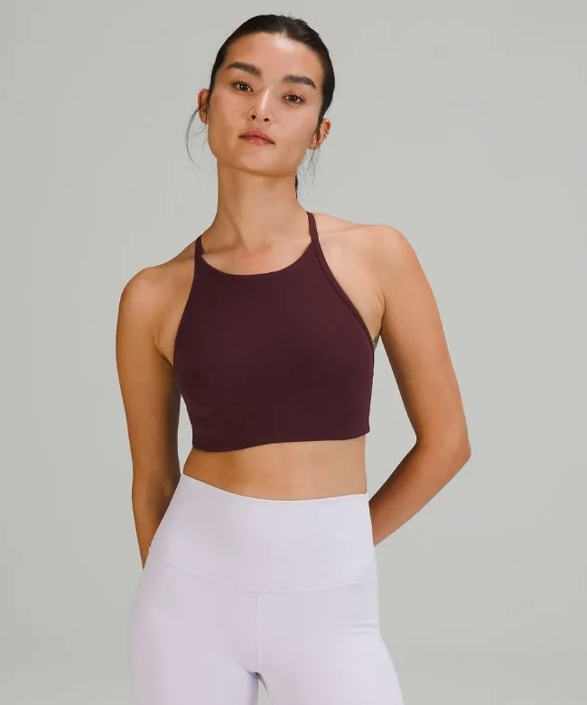Flow Y Wrap-Front High-Neck Bra Light Support, B/C Cup