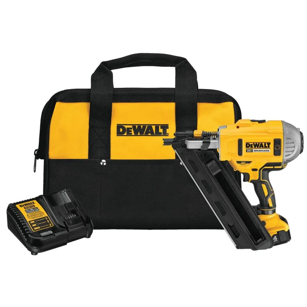 DEWALT 20V MAX XR Lithium-Ion Cordless Brushless 2-Speed 30° Paper Collated Framing Nailer with 4.0Ah Battery and Charger DCN692M1