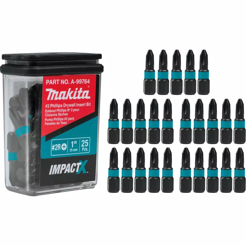 Makita ImpactX #2 Phillips Drywall 1 in. Modified S2 Steel Insert Bit (25-Pack) and#8211; XDC Depot