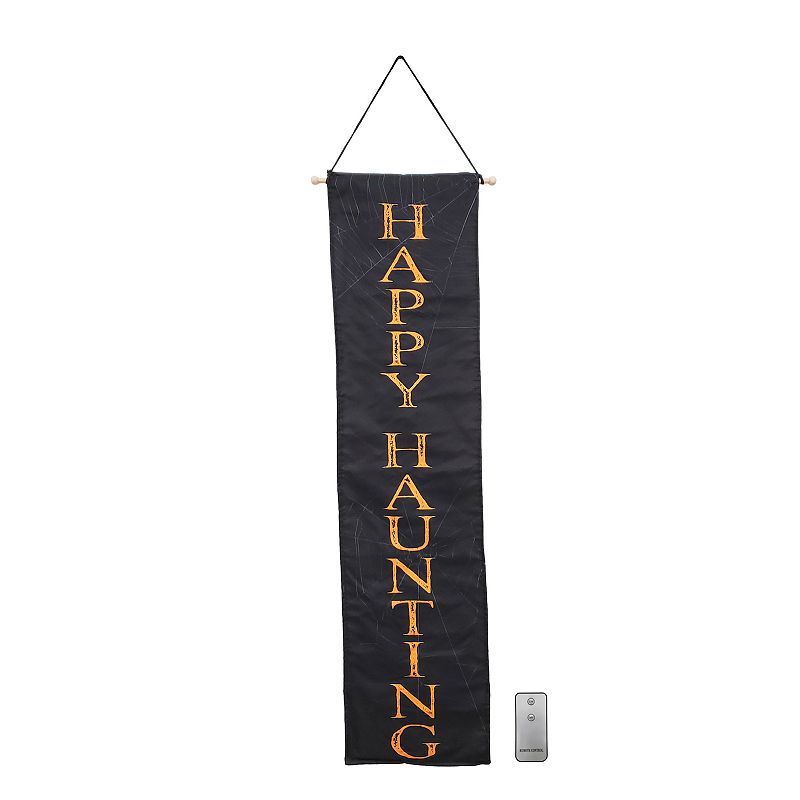 Happy Haunting LED Light-Up Indoor / Outdoor Wall Decor and Remote 2-piece Set