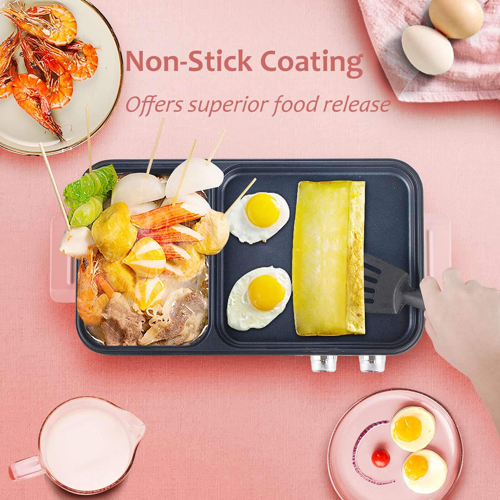 2 in 1 Indoor Non-Stick Electric Hot Pot and Griddle