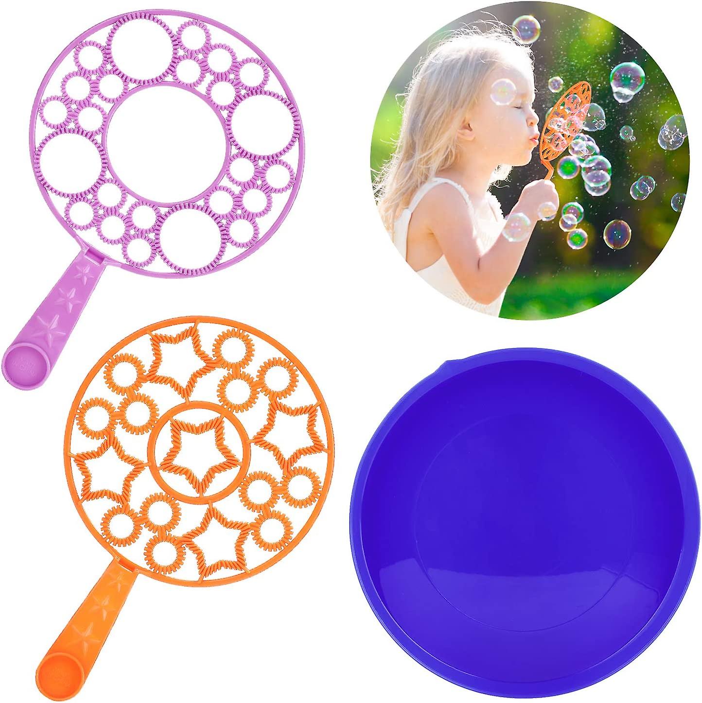 Big Bubble Wands Set: Bubbles Wand Tray Funny Bubbles Maker， Nice For Outdoor Playtime and Birthday Party and Games， Suitable For All Age People