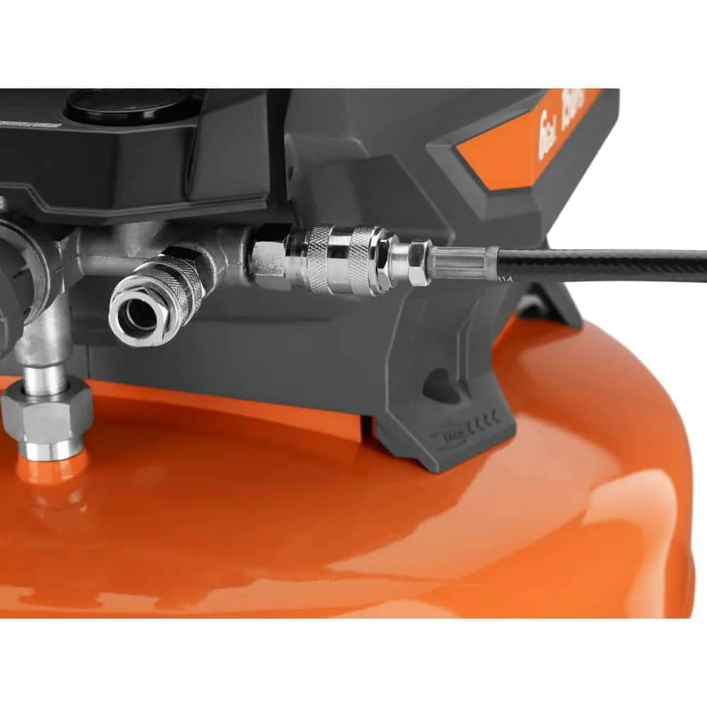 RIDGID 6 Gal. Portable Electric Pancake Air Compressor with 1/4 in. 50 ft. Lay Flat Air Hose OF60150HB-R5025LF