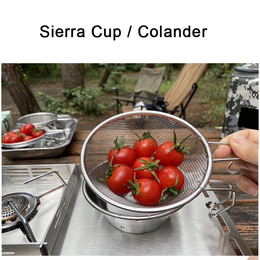 Vistreck Stainless Steel Colander for Outdoor Camping Fishing Cooking