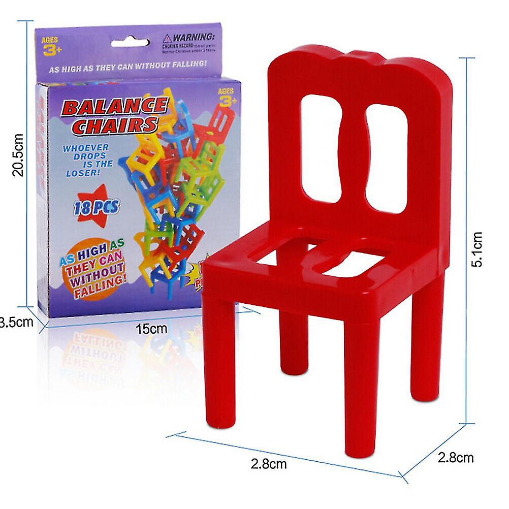 18pcs Balance Chairs Game Stacking Puzzle Toys Kids Educational Desktop Games