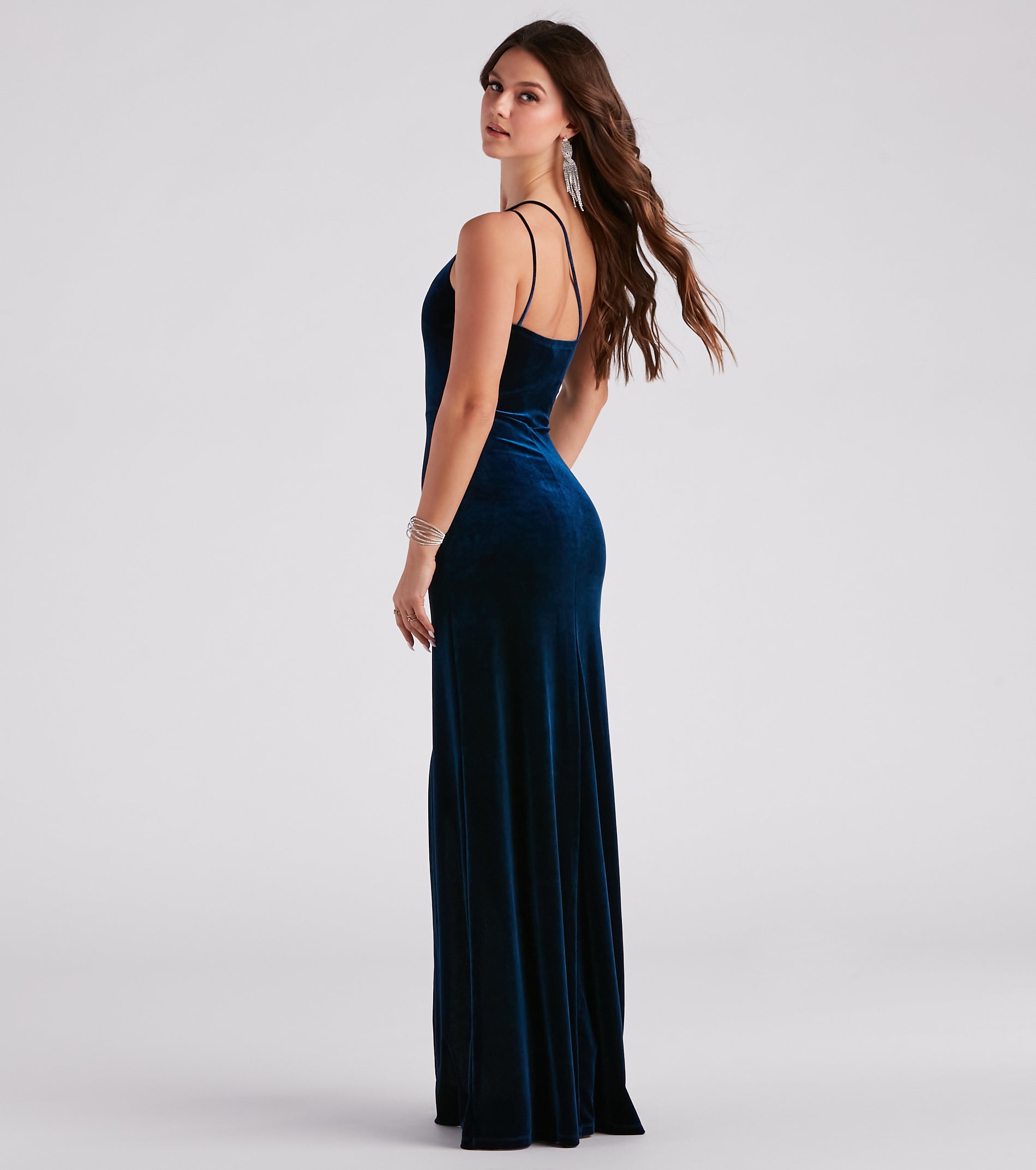 Maria Formal Velvet A-Line Long Dress