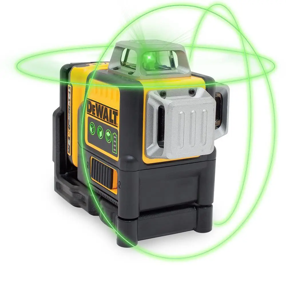 DEWALT 12V MAX Lithium-Ion 100 ft. Green Self-Leveling 3-Beam 360 Degree Laser Level with 2.0Ah Battery Charger and Case DW089LG