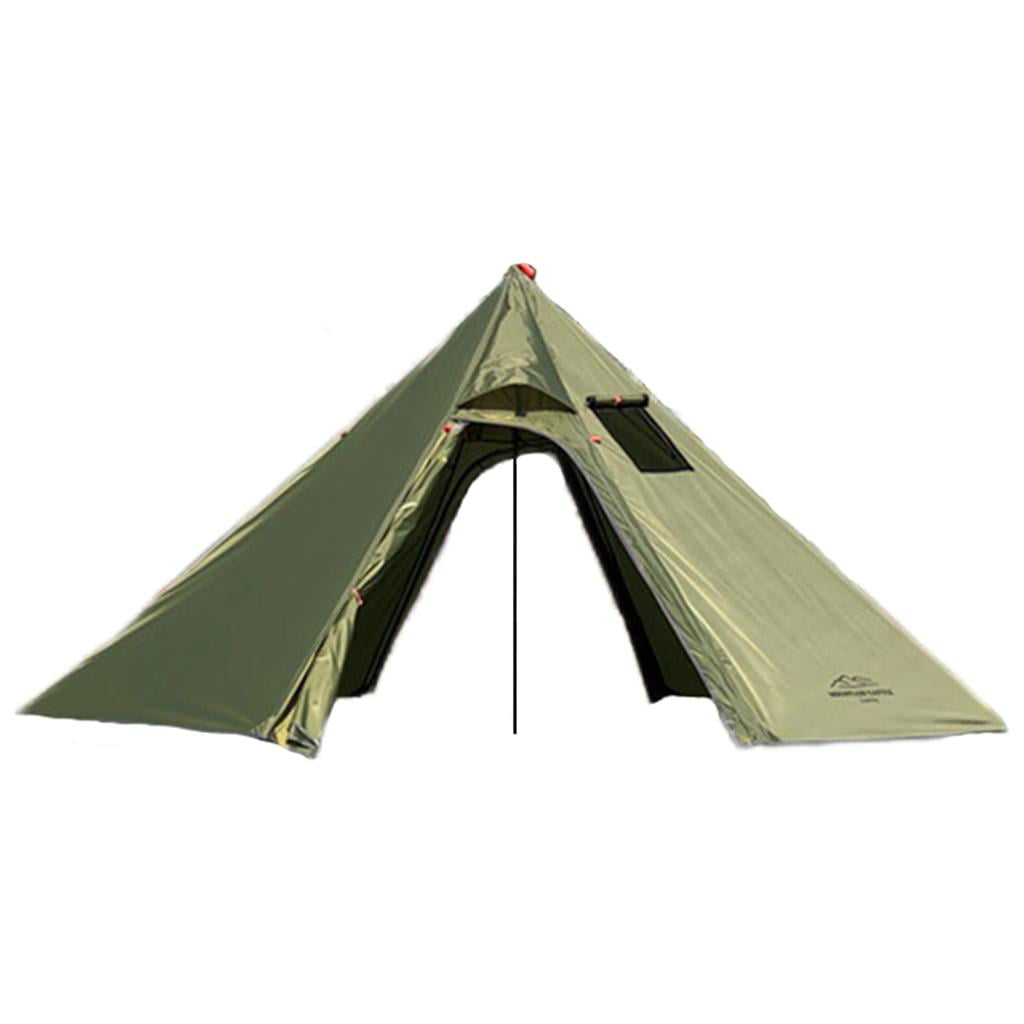 Lightweight Hot Tent Tent with Flue Pipe Window with Fireproof Flue Pipe Window Teepee Tents for Hiking Bushcraft Backpacking Outdoor