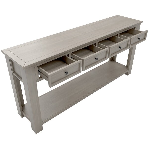 （Preferred Choice Furniture)Console Table/Sofa Table with 4 Storage Drawers and 1 Bottom Shelf for Entryway Hallway - 63