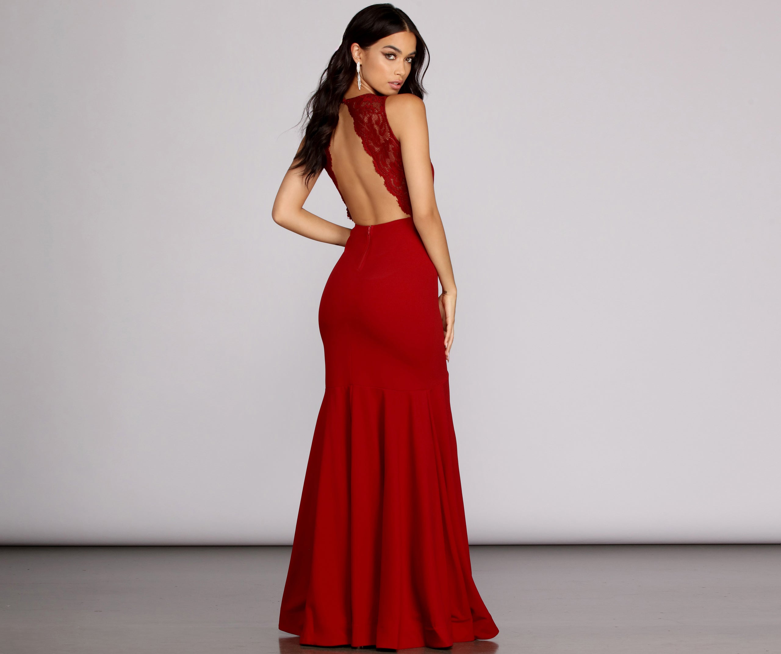 Alicia Lace Crepe Mermaid Gown