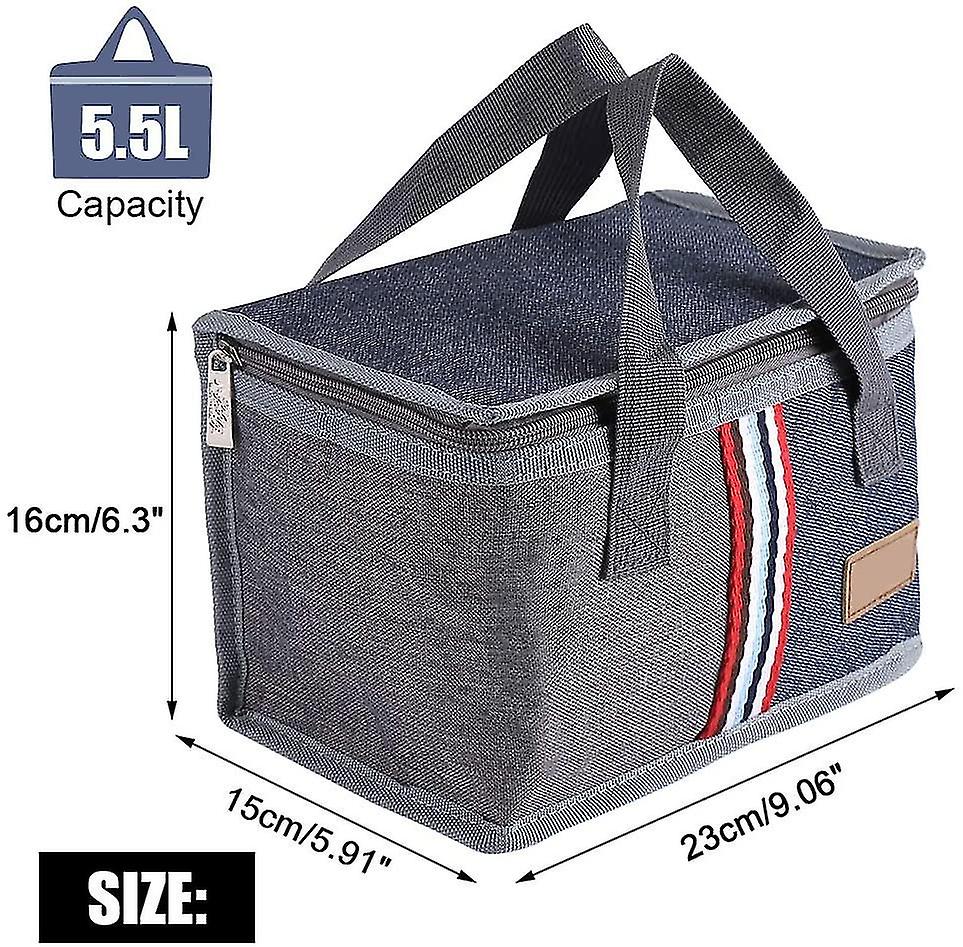 Insulated Lunch Bag， Portable Tote Thermal Cooler Lunch Travel Picnic Storage Food Box Bag Case