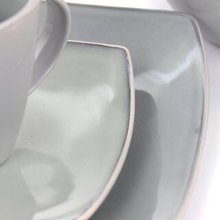 Stoneware Dinnerware Set in Light Grey