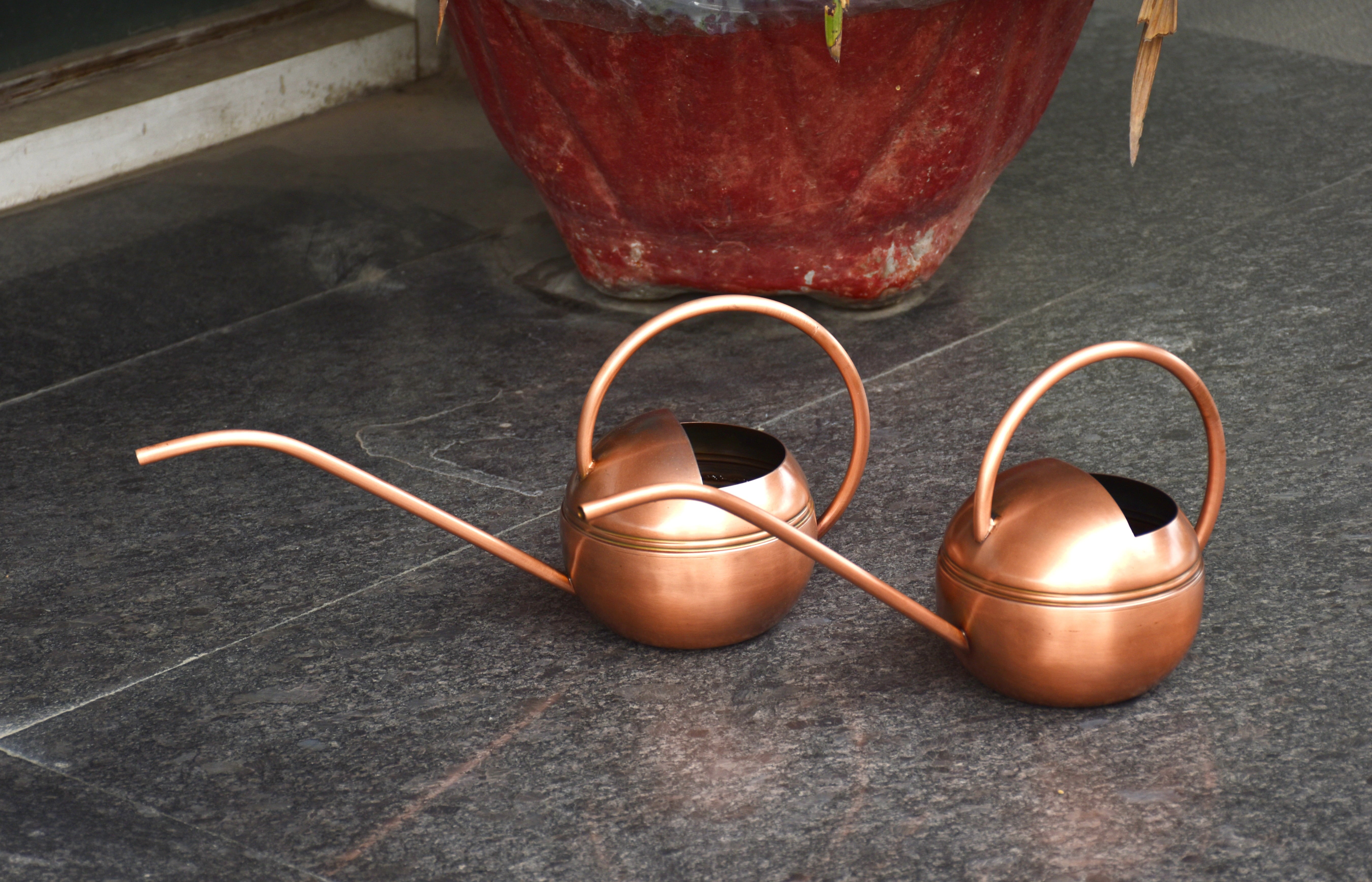 Better Homes & Gardens 2 Count Metal Watering Cans Copper finish, 7.25 inch