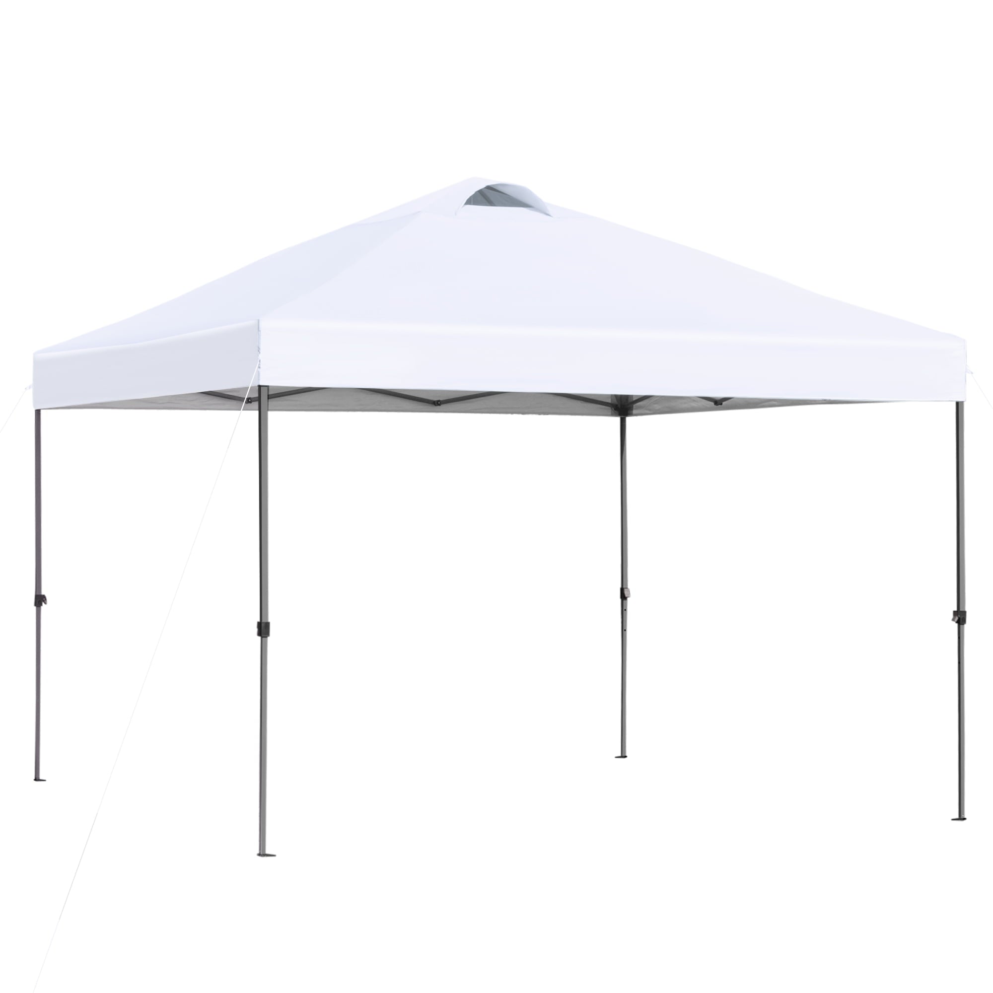 Outsunny 10' x 10' Outdoor Pop-Up Party Tent Canopy with Airy Top Vent, White