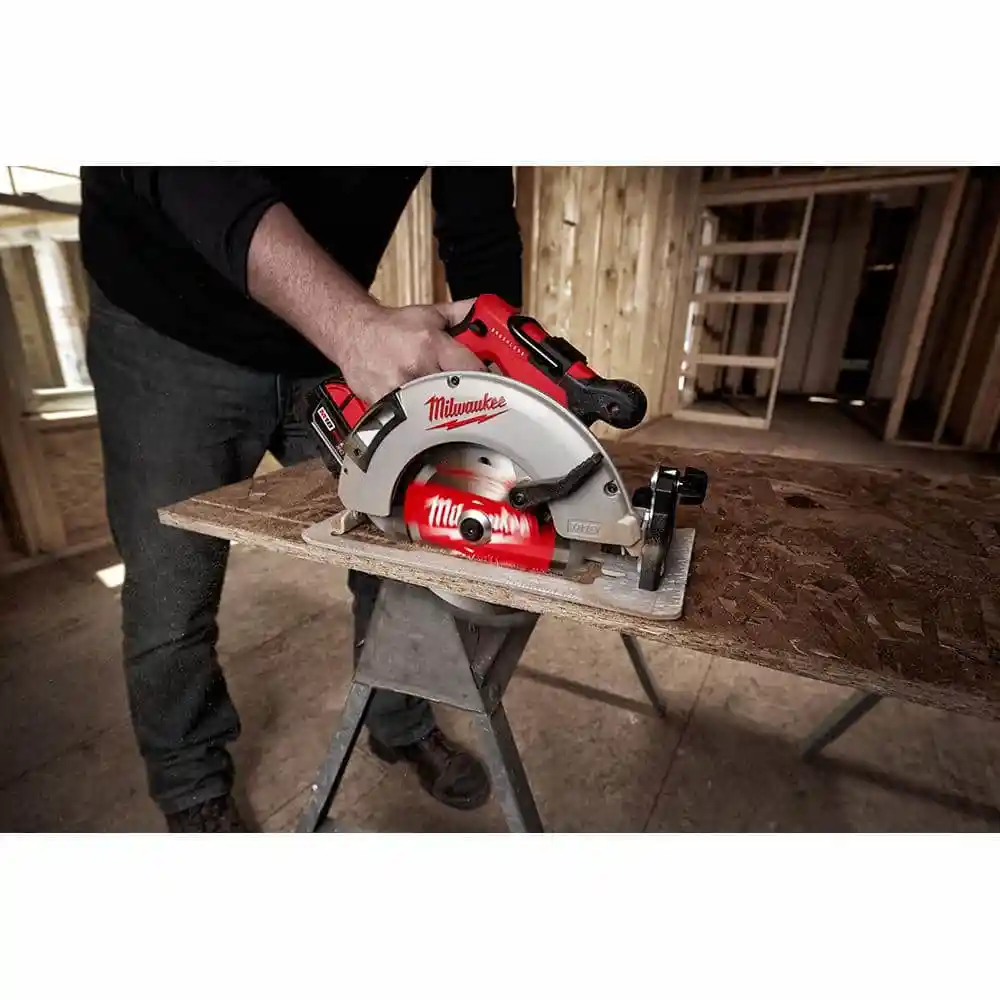 Milwaukee M18 18V Lithium-Ion Brushless Cordless Hammer Drill and Circular Saw Combo Kit (2-Tool) with Two 4.0 Ah Batteries 2992-22