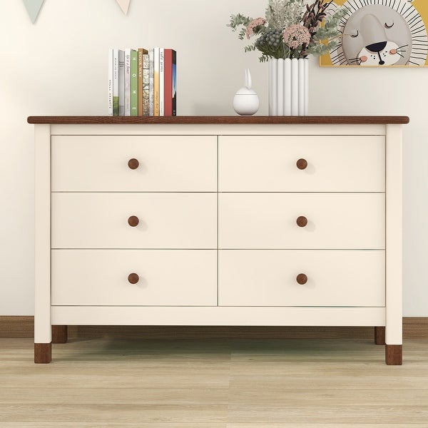 (Preferred Choice Furniture) Wooden Storage Dresser with 6 Drawers; Storage Cabinet for kids Bedroom - - 37776971