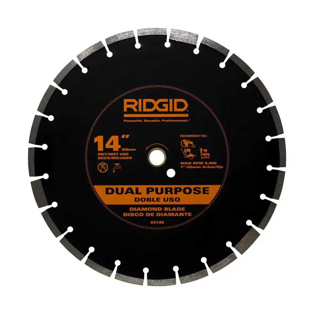 RIDGID 14 in. Dual-Purpose Walk-Behind Saw Diamond Blade HD-CC14X