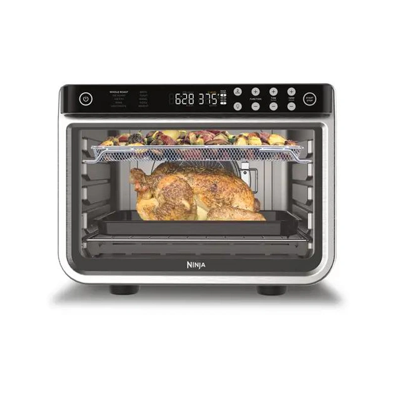 Ninja DT251 Foodi 10-in-1 Smart Air Fry Digital Countertop Convection Toaster Oven with Thermometer XL Capacity and a Stainless Steel Finish