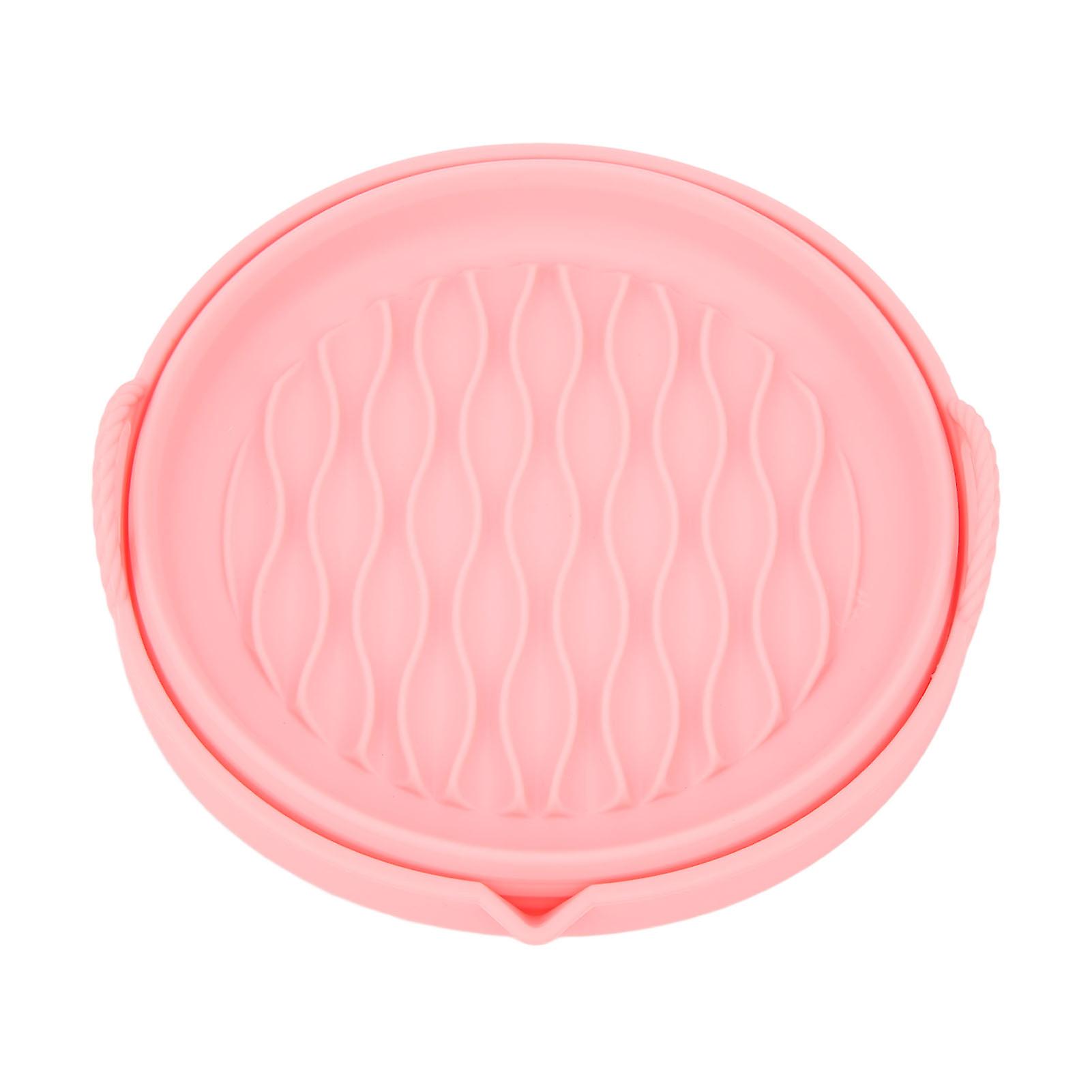 Silicone Air Cooker Pot Round Foldable Fryer Liner Tray Replacement for Kitchen Cooking Accessories Pink