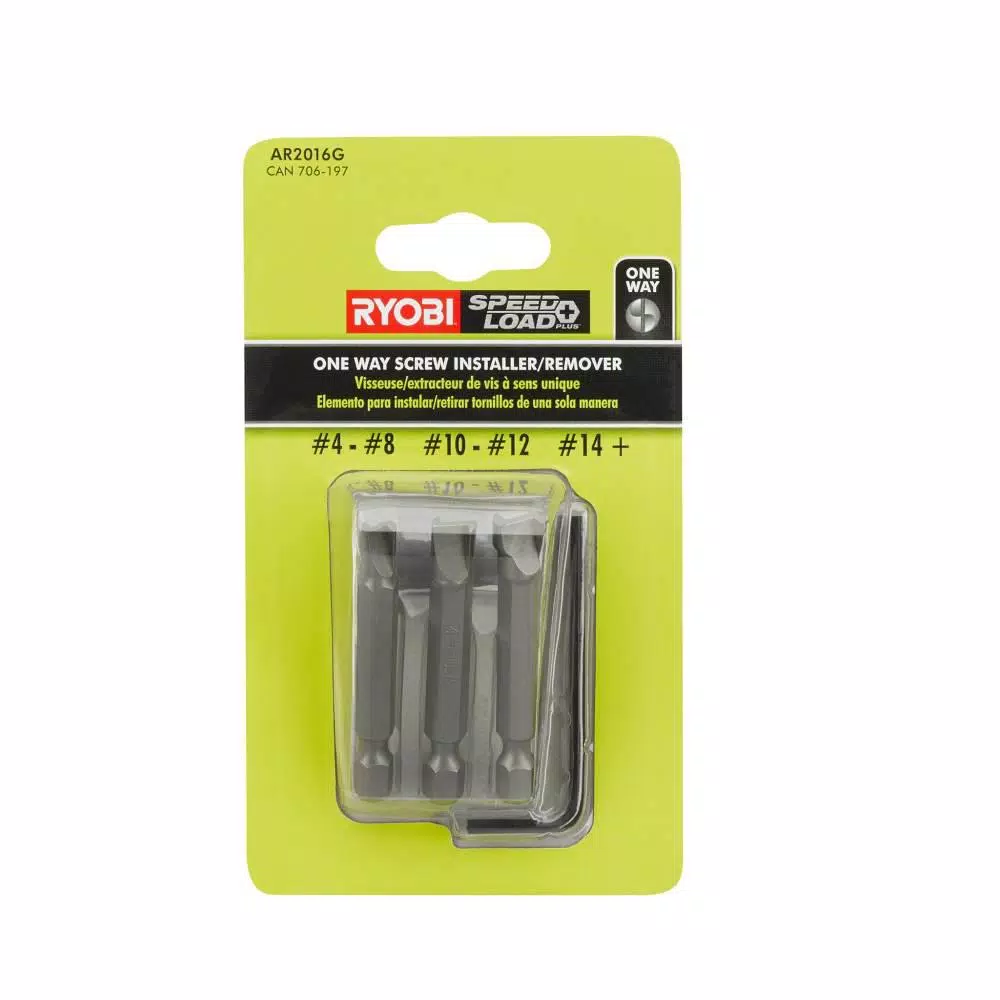 RYOBI One-Way Screw Remover/Installer Set with Sleeve (3-Piece) and#8211; XDC Depot