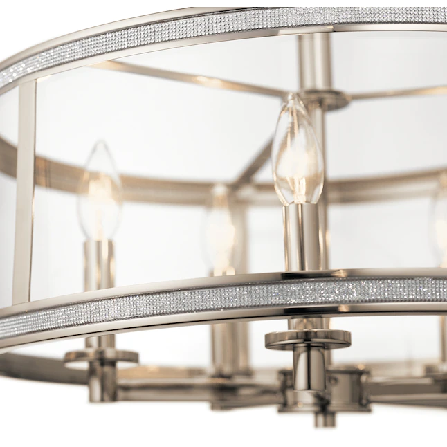 Kichler 34832 Angelica 5-Light Polished Nickel Modern/Contemporary Clear Glass Drum Pendant Light